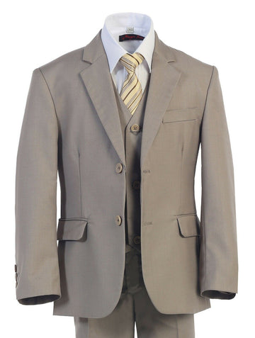 The Executive Light Khaki/Beige Suit, a symbol of timeless sophistication for a boy.