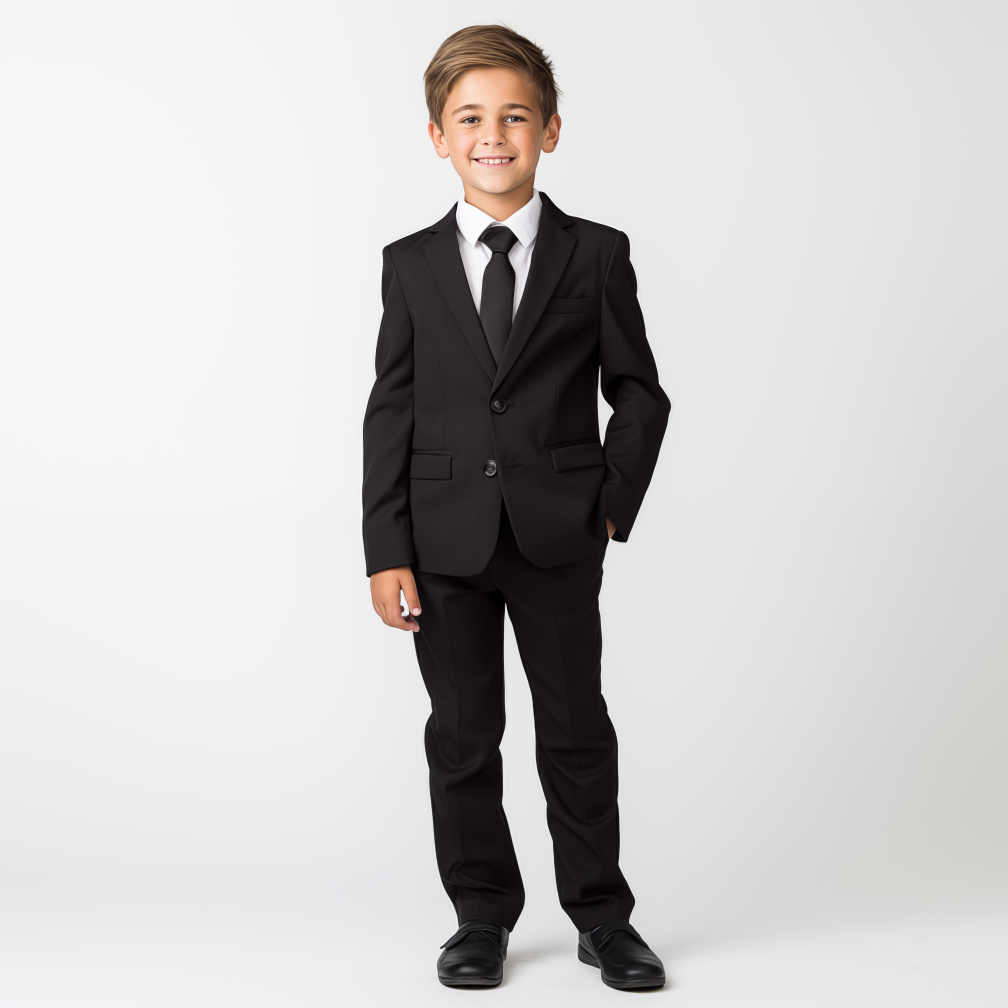 Boys Black Suit Classic Slim Fit for Formal Occasions Malcolm Royce