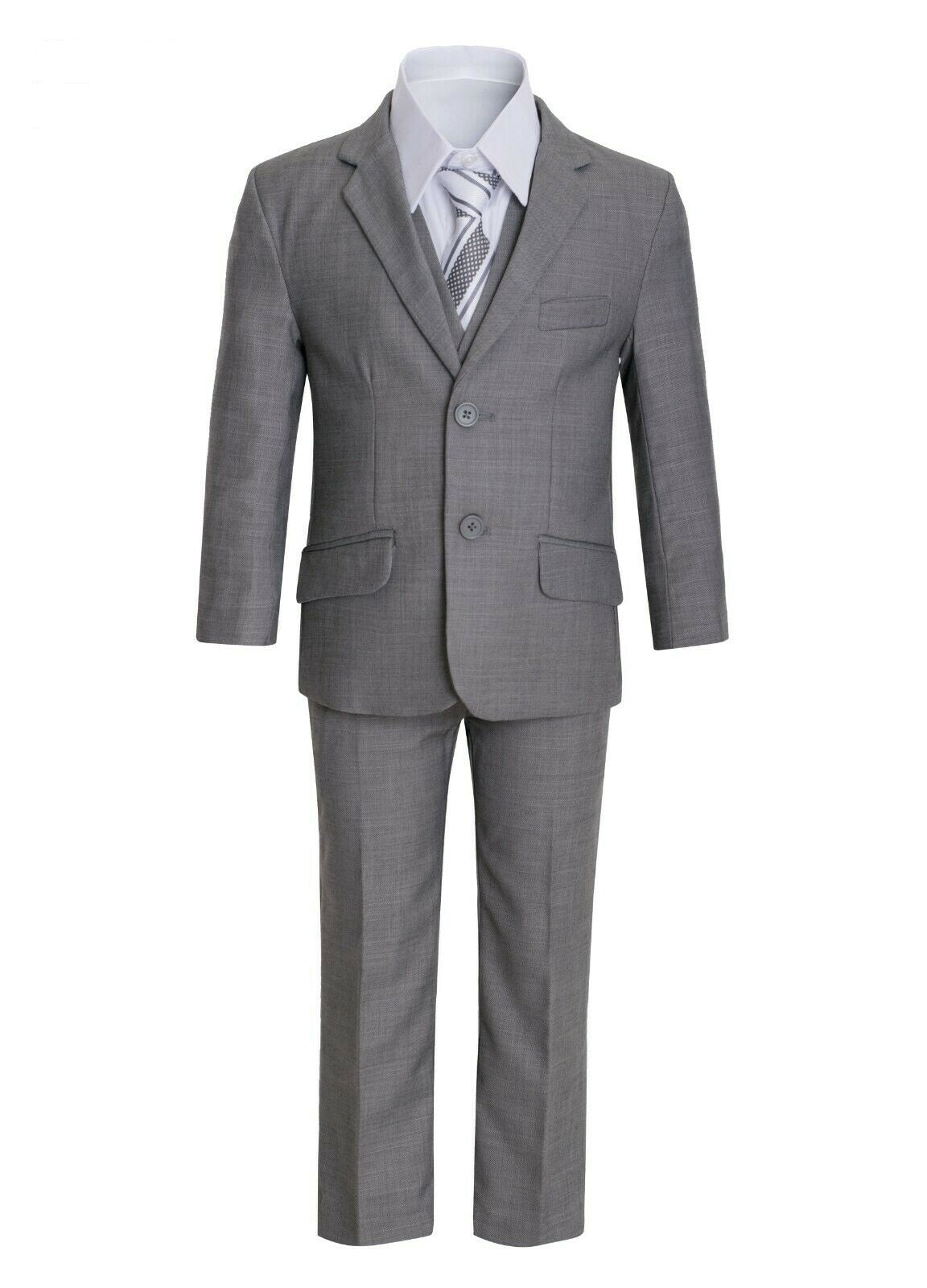 Boys Grey Executive Slim Suit 5PC029 - Malcolm Royce