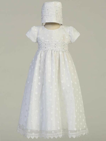 Girls White Christening & Baptism Gown - Coco