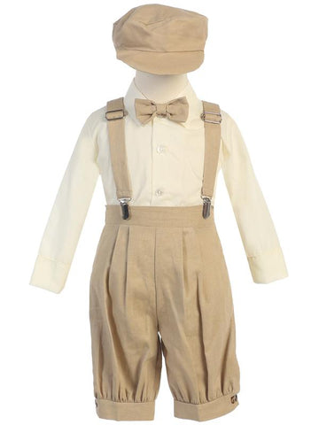 Toddlers Khaki Knickers Outfit with Suspenders 827
