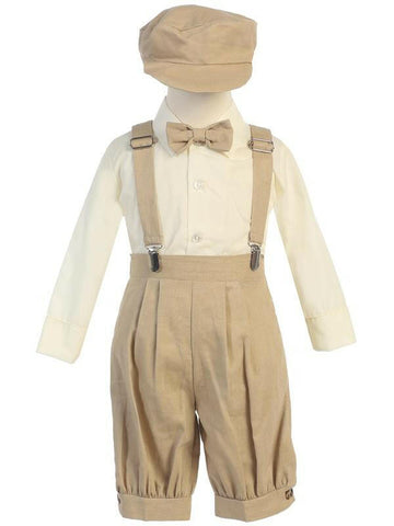 Toddlers Khaki Knickers Outfit with Suspenders G827 - Malcolm Royce