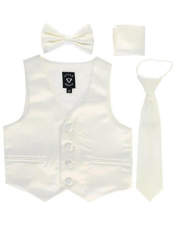 Boys Ivory Satin Vest Set (3-6 mths to 14) - Malcolm Royce