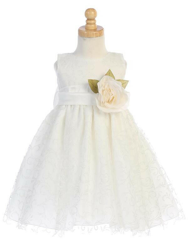 Elegant Ivory Glitter Flower Girl Dress | Malcolm Royce Elegant Ivory Glitter Flower Girl Dress | Malcolm Royce