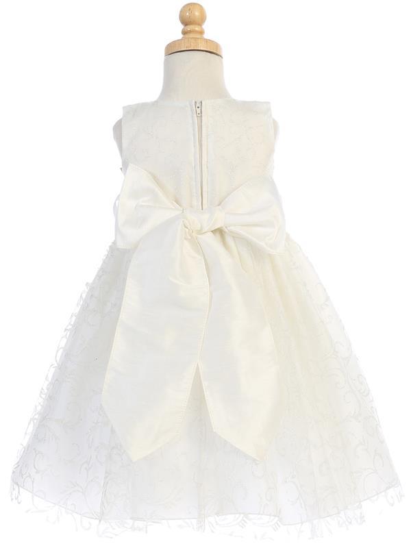 Ivory Glitter Tulle Flower Girl Dress - Malcolm Royce
