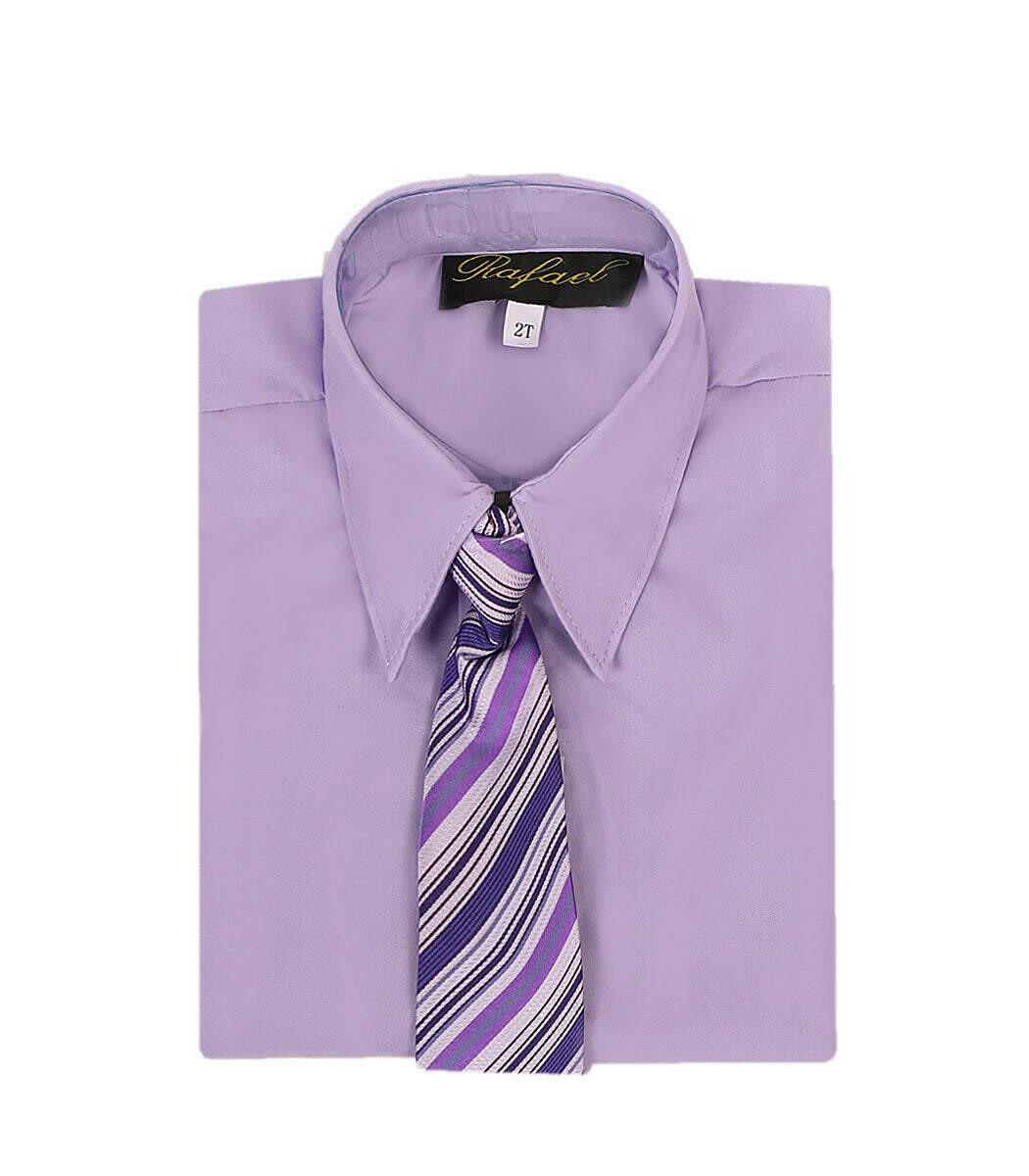 Boys Lilac Formal Dress Shirt and Tie - Perfect for Special Events Malcolm Royce Boys Lilac Formal Dress Shirt and Tie - Perfect for Special Events Malcolm Royce