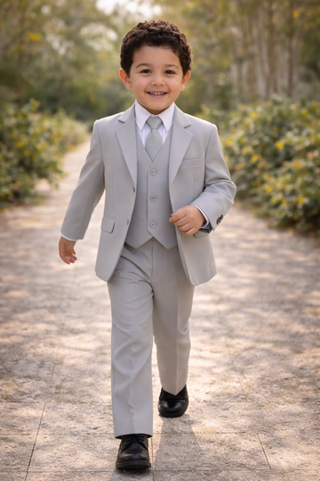 Boys Light Gray Suit (Classic Slim)
