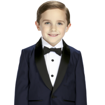 Boys Premium Navy or Ivory Shawl Tuxedo - Ring Bearer Outfit, Toddlers