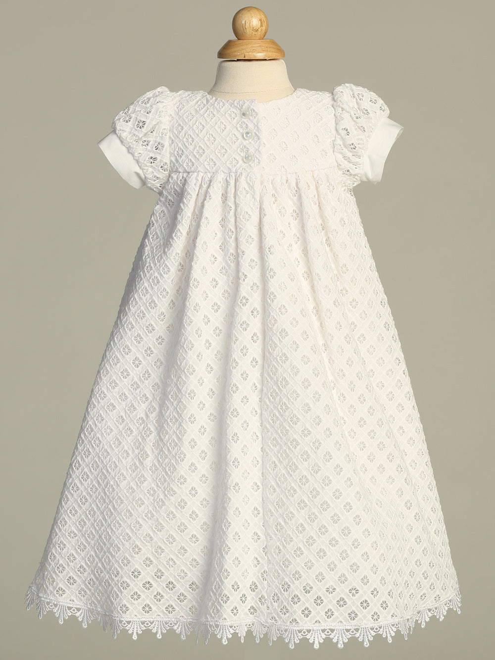 Autumn white baptism dress - view 3