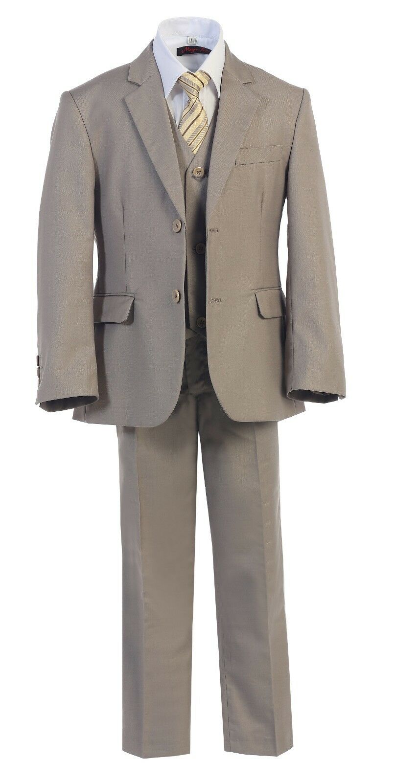 Executive Light Khaki/Beige Suit, a fusion of style and grace for a young man.