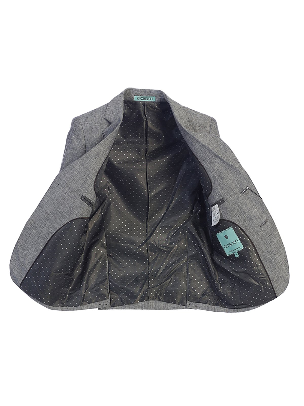 Ring bearers exude style and grace in the Grey Linen Suit Jacket & Pants, making weddings truly memorable.