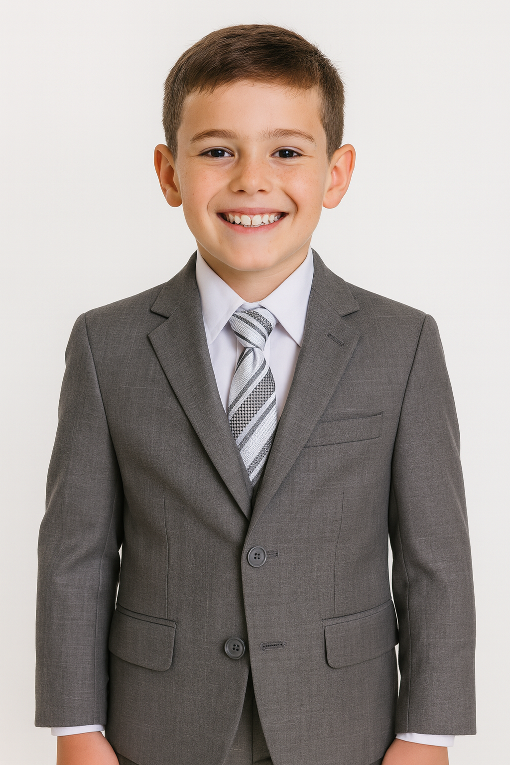 Boys Grey Slim Suit