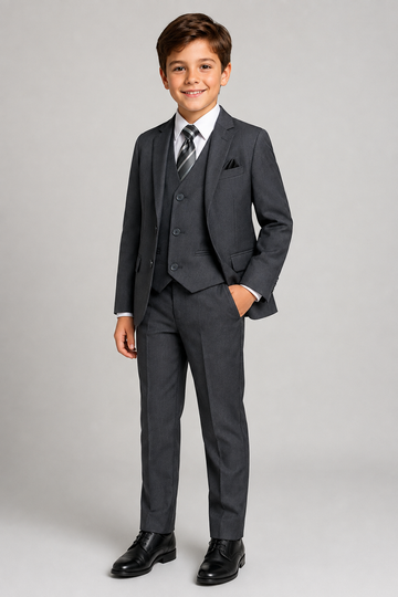 Executive 7PC Boys Charcoal Grey Suit (10)