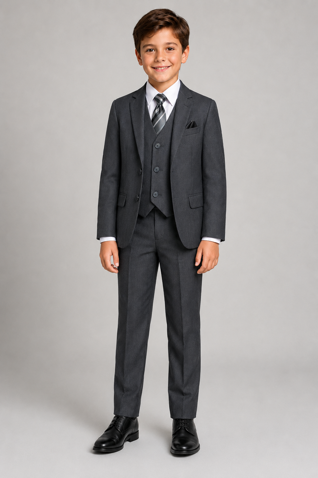 Executive 7PC Boys Charcoal Grey Suit (10)