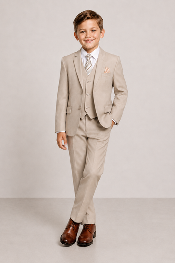 Boys Executive Light Khaki/Beige Suit