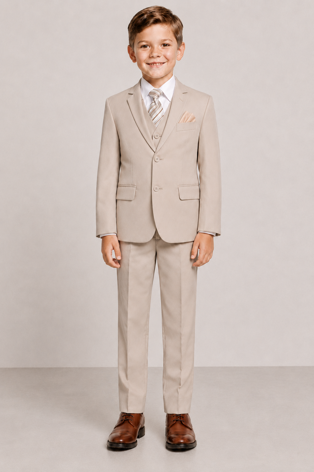 Boys Executive Light Khaki/Beige Suit
