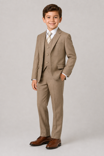 Boys Executive Khaki/Beige Suit