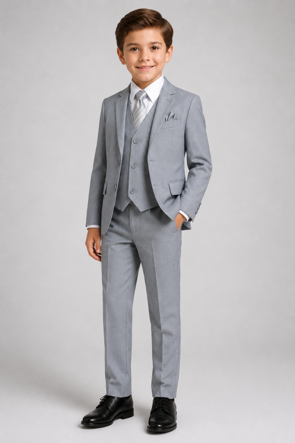 Boys Executive 7PC Light Grey Suit (16)