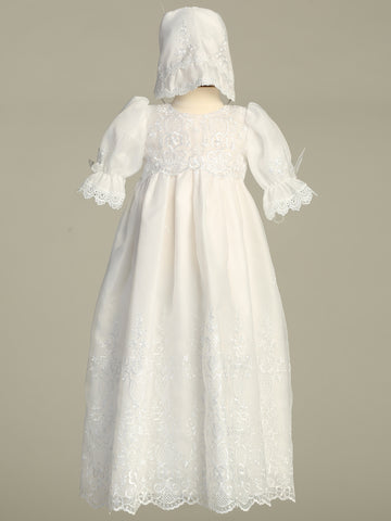 Emily white baptism gown - view 1