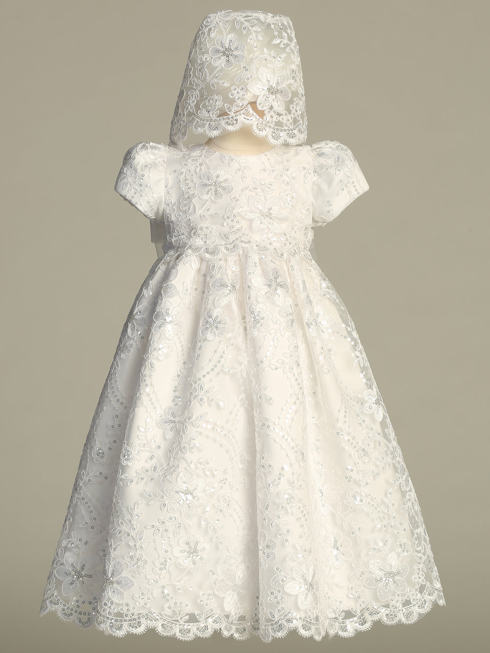 Fiona white baptism gown - view 1