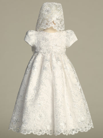 Fiona white baptism gown - view 1