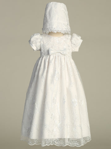 Girls White Christening & Baptism Gown - Grace