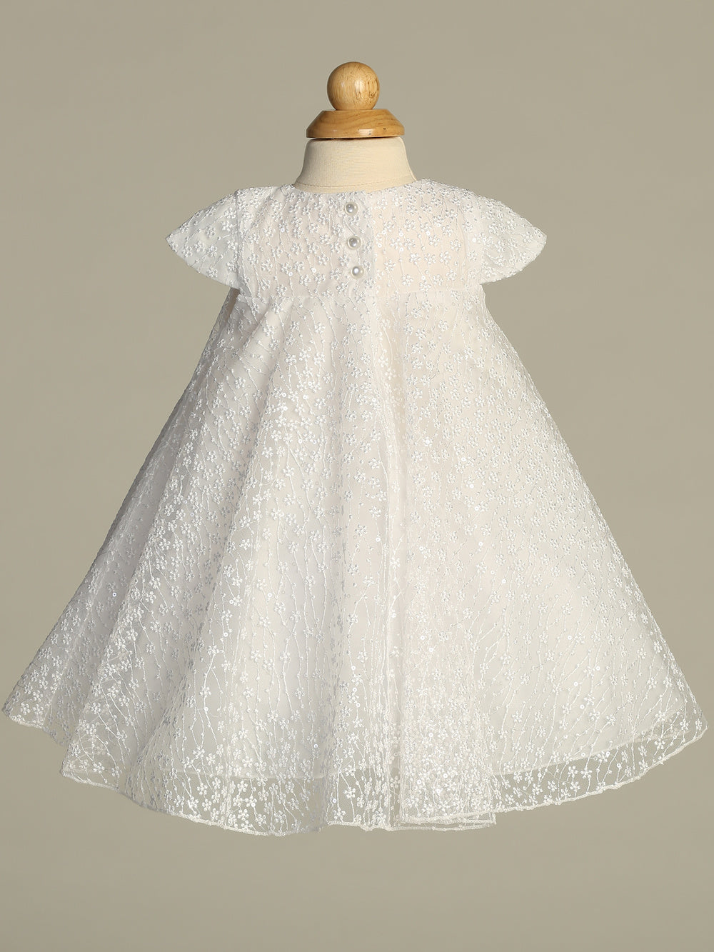 Kelly white baptism dress - view 3