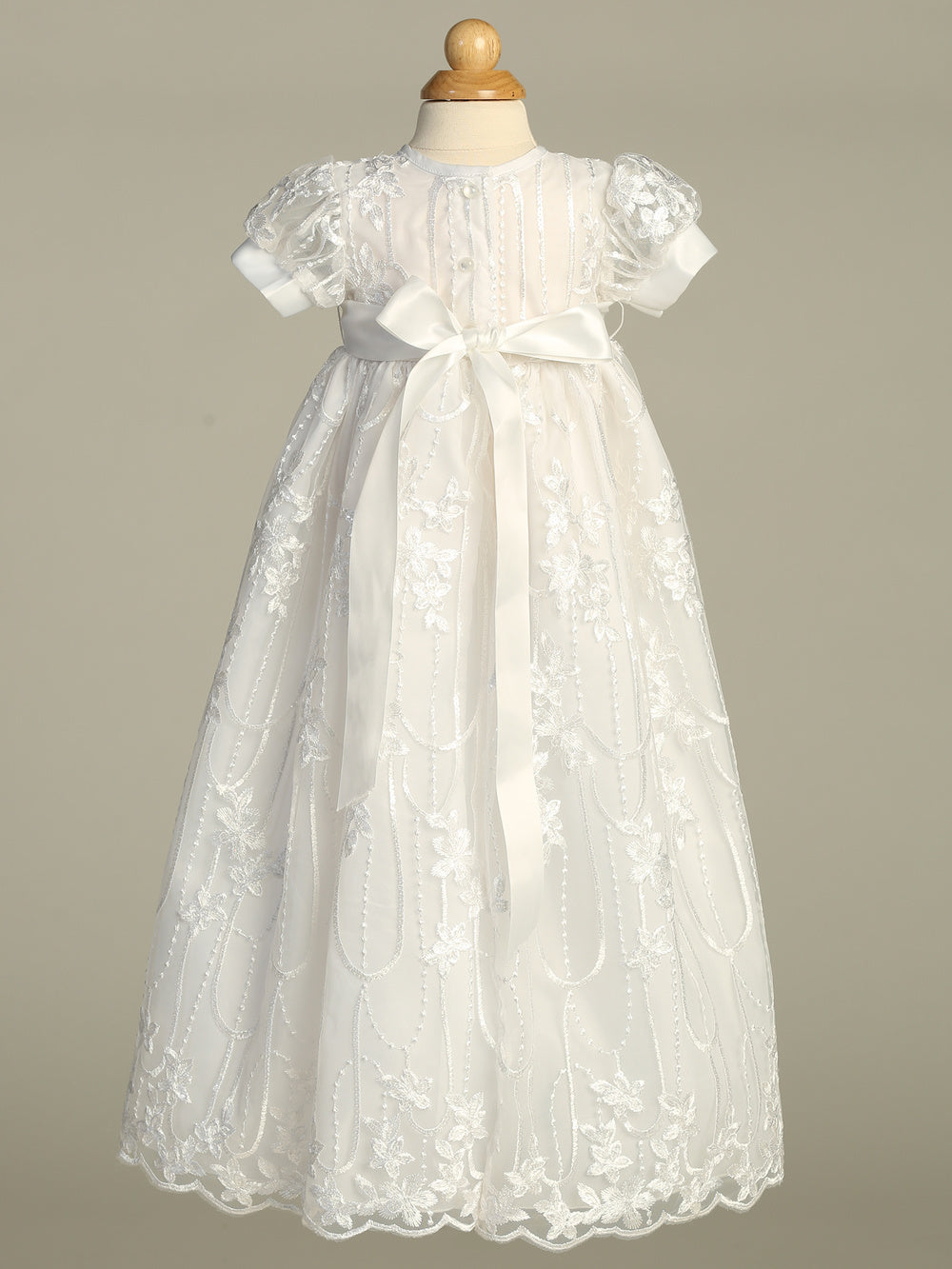 Nicole white baptism gown - view 3