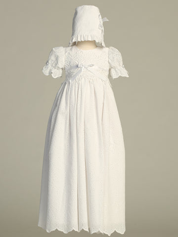 Sabrina white baptism gown - view 1