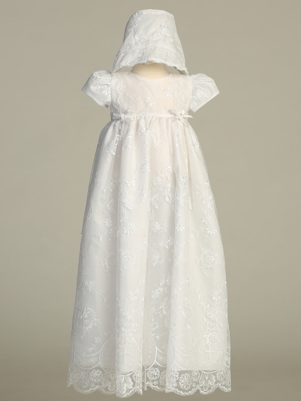 Veronica white baptism gown - view 1