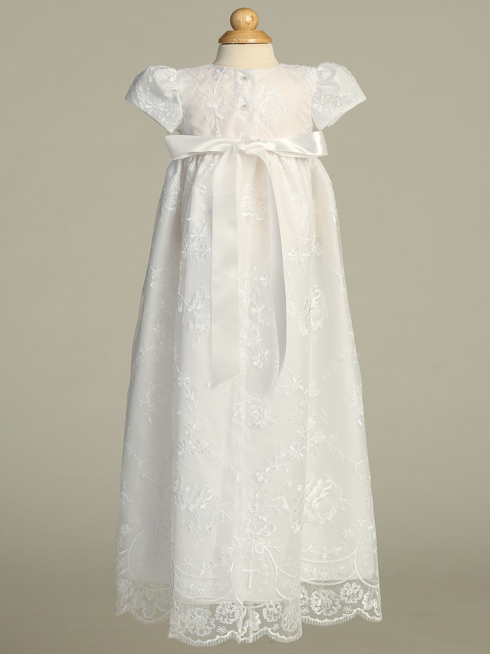 Veronica white baptism gown - view 3