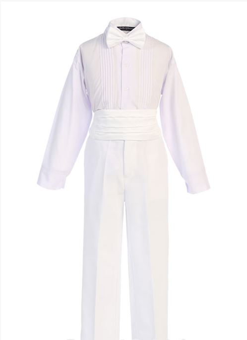 Boys White Long Tail Tuxedo