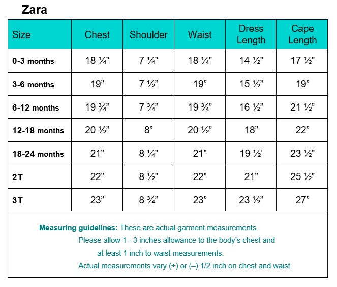 Zara garment measurements and fitting guidelines