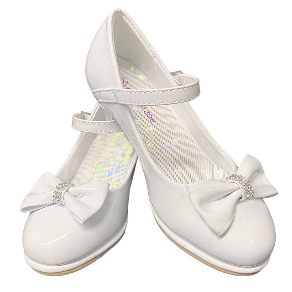 GZ5504 girls bow shoes — GZ5504 White