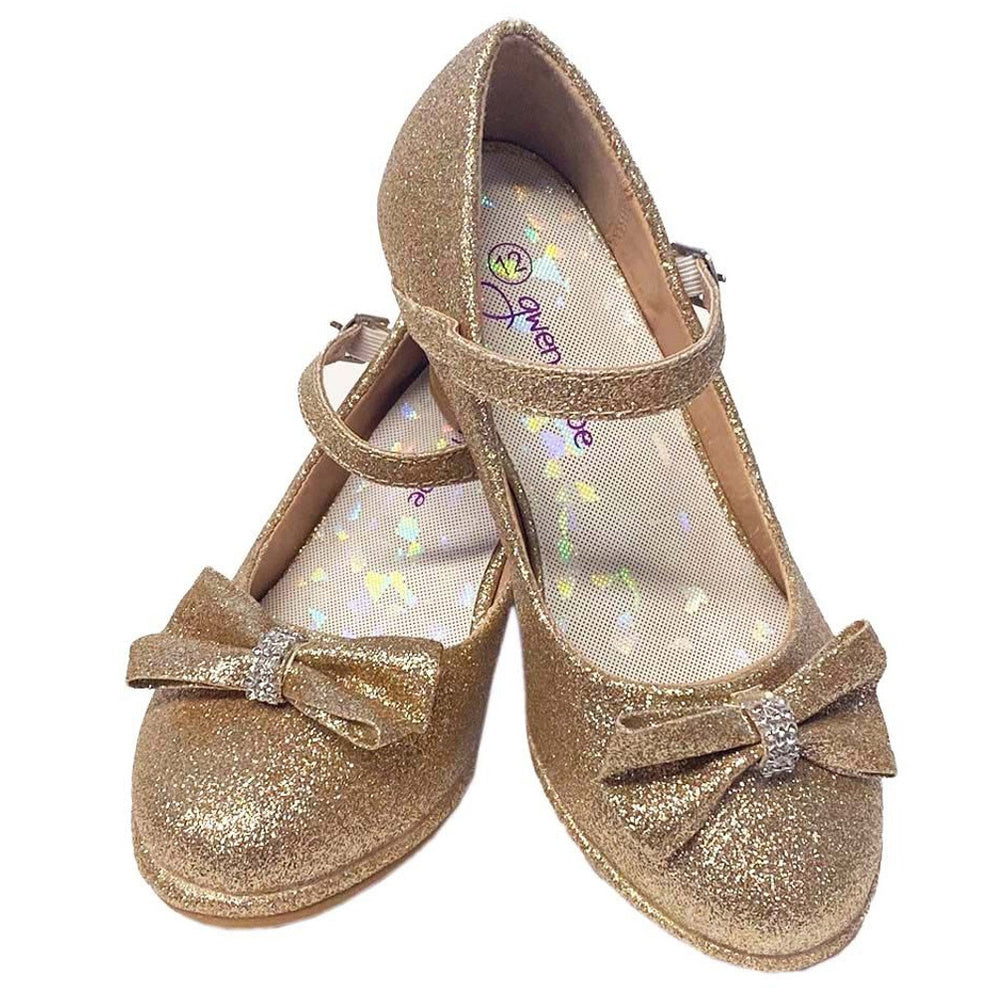 GZ5504 girls bow shoes — GZ5504 Gold
