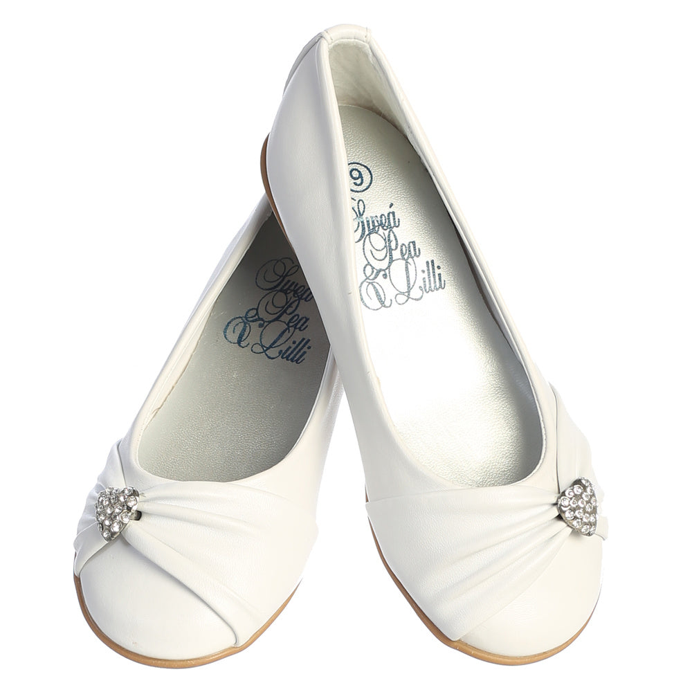 Wendy-B girls occasion flats — Wendy B White