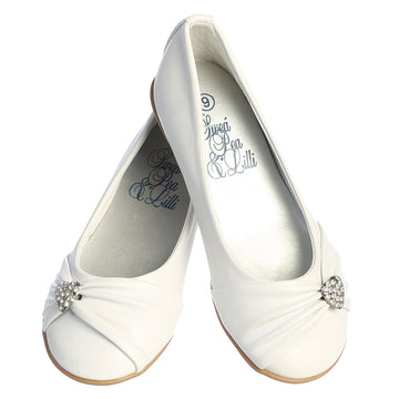 Wendy-B girls occasion flats — Wendy B White
