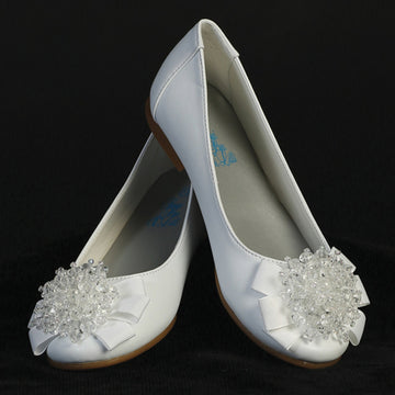 Anna-C girls occasion flats — Anna white
