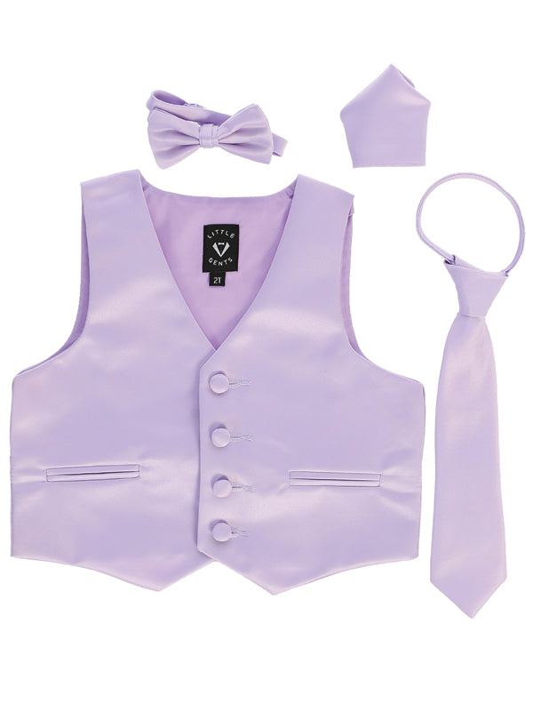 Boys lilac satin vest set