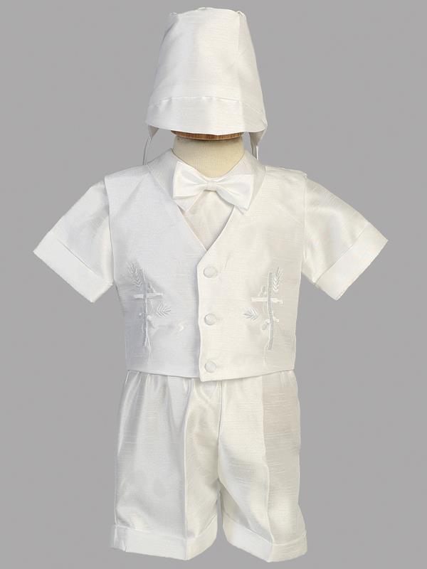 Baby Boys White Christening Baptism Outfit (8470) - Malcolm Royce