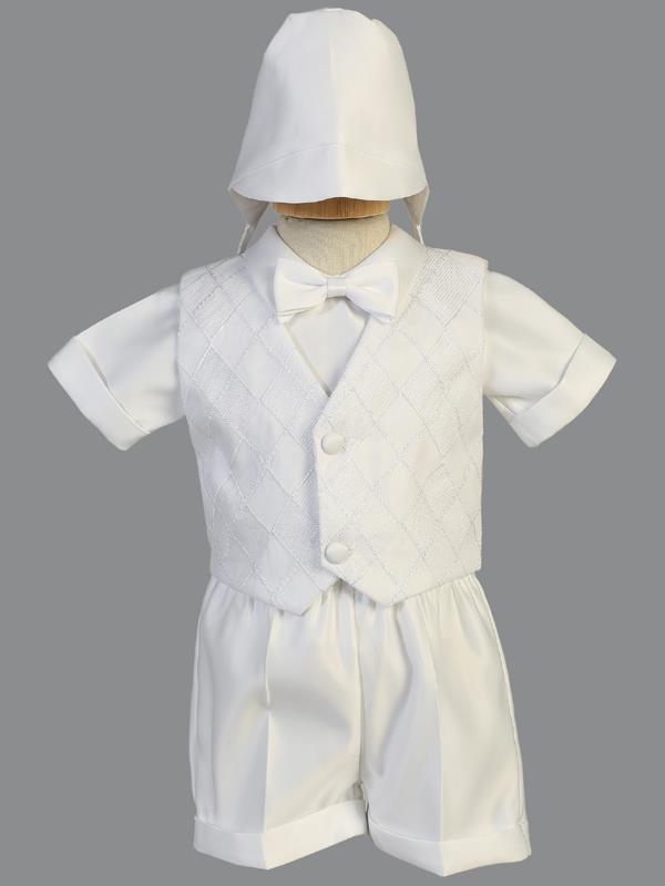 Baby Boys White Baptism Christening Outfit (8477) - Malcolm Royce
