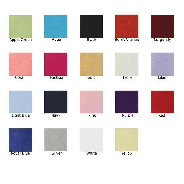 Color swatch chart showing 20 sash and flower color options for the pink flower girl dress by Malcolm Royce, offering customizable choices.
