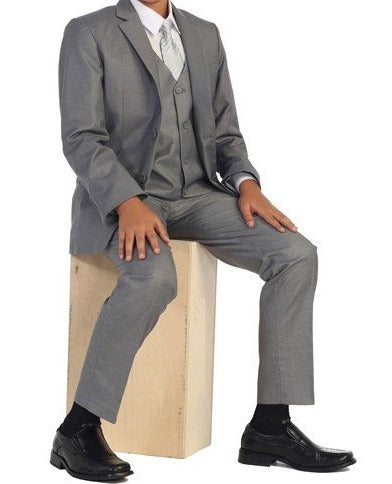 A boy's charisma shines in the refined allure of a 7PC Grey Executive Suit.