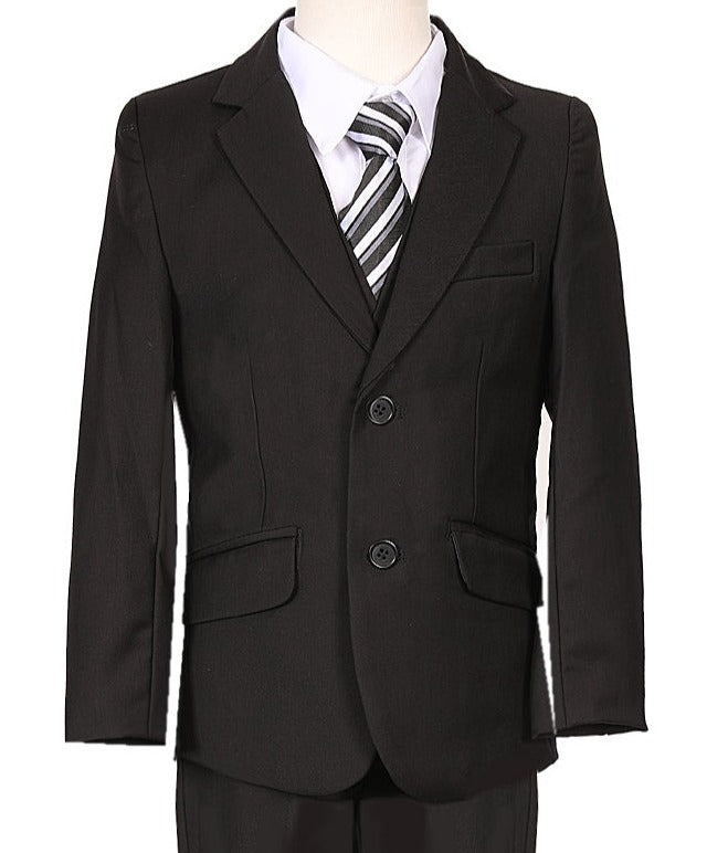 Boys Black Slim Suit Executive 5PC029 - Malcolm Royce