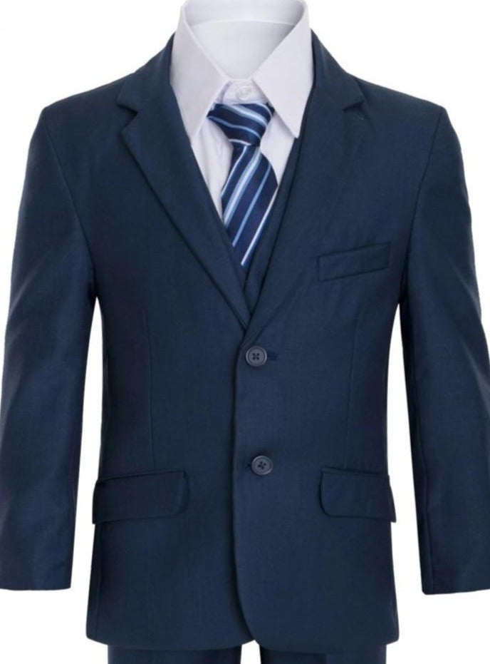 Boys Navy Executive Slim Suit 5PC029 - Malcolm Royce