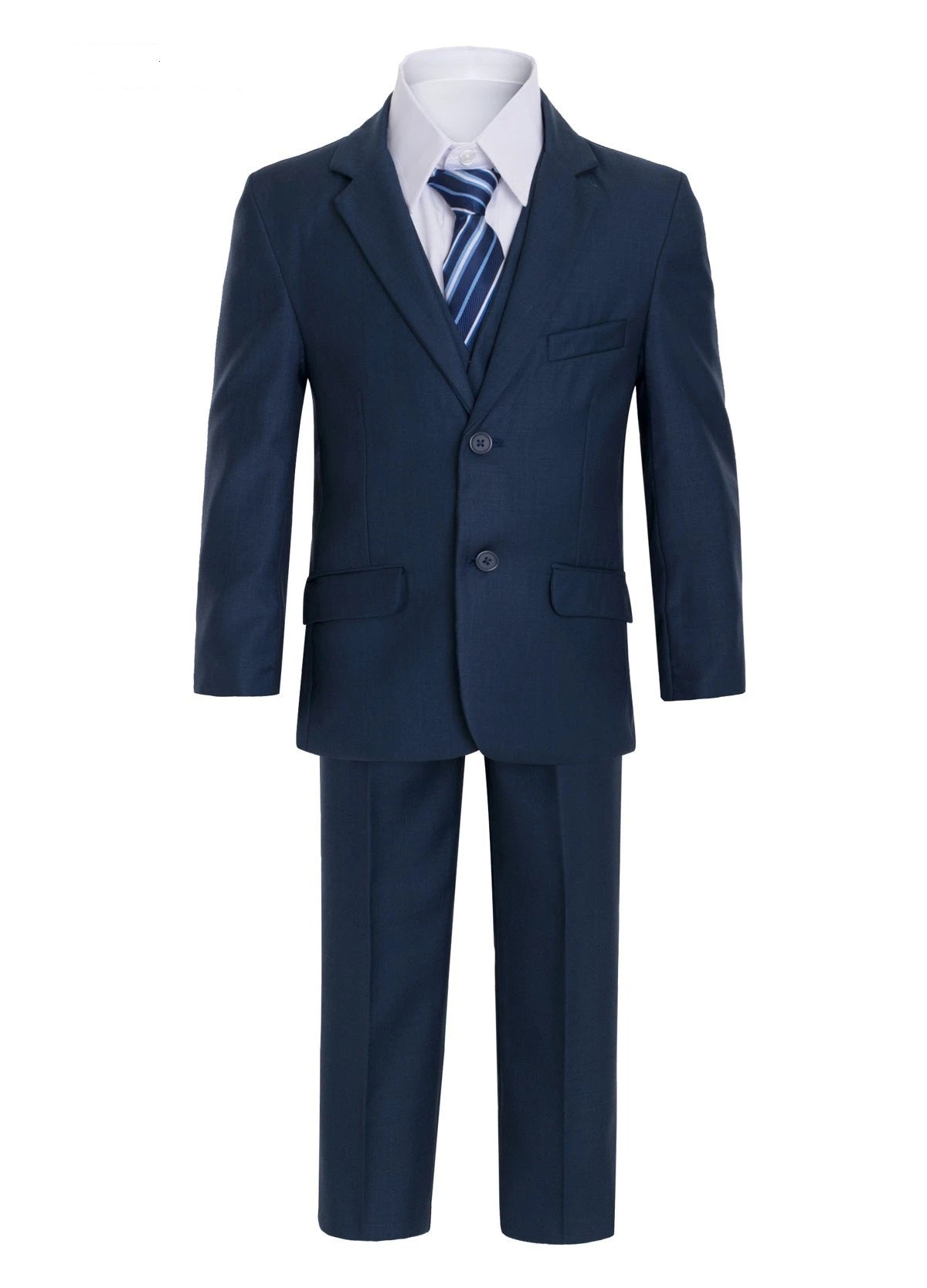 Boys Navy Executive Slim Suit 5PC029 - Malcolm Royce