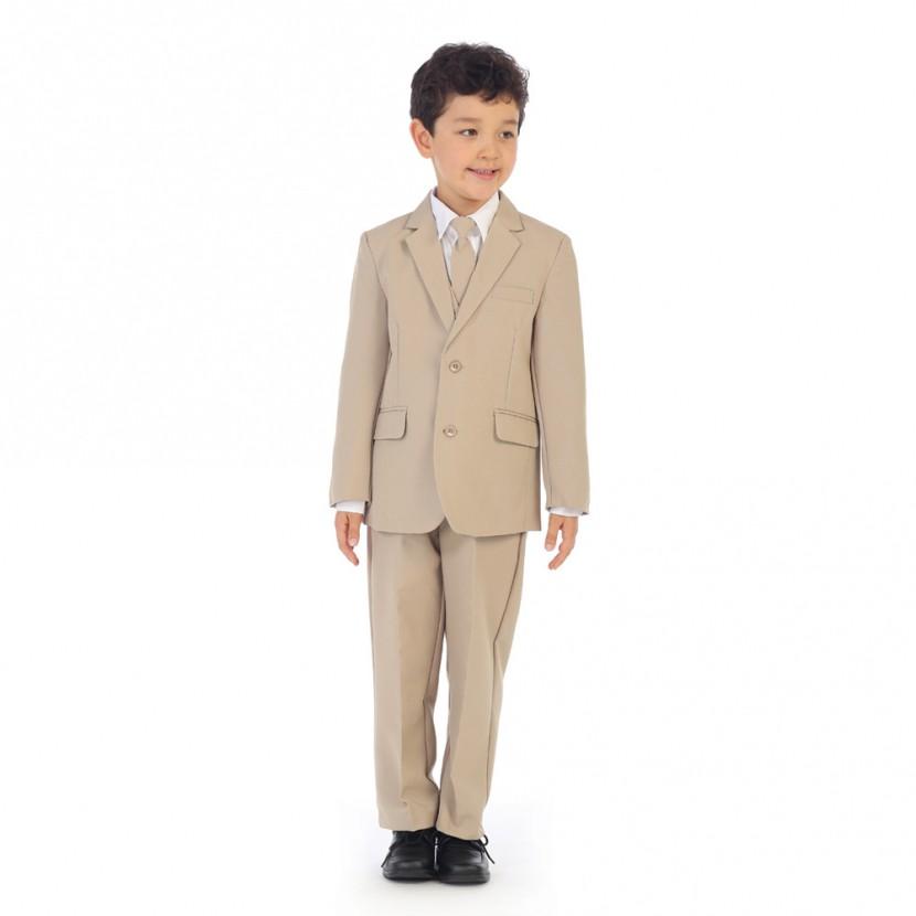 Boys Khaki Suit Classic Slim - Malcolm Royce