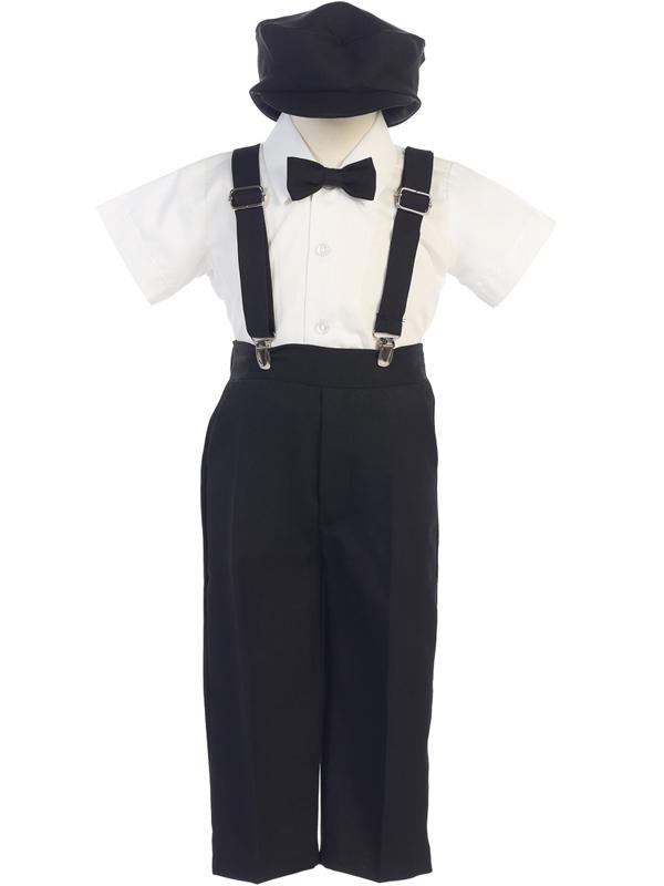 Infants Toddlers Boys Black Pants and Suspenders Outfit 825 - Malcolm Royce