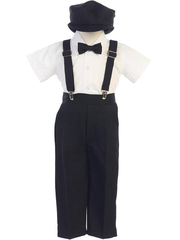 Infants Toddlers Boys Black Pants and Suspenders Outfit 825 - Malcolm Royce