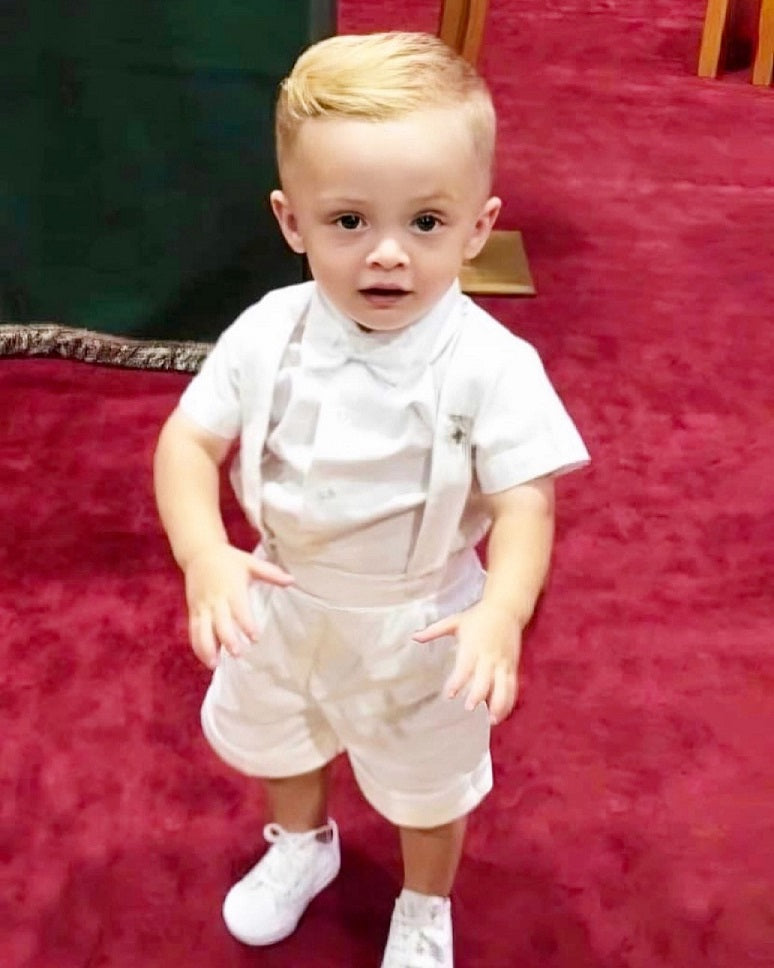 Blake christening outfit, a symbol of purity and joy for a baby boy's baptism.